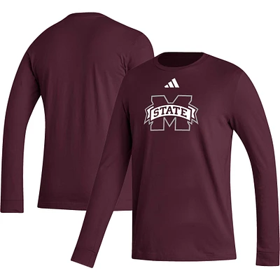 T-shirt à manches longues adidas Mississippi State Bulldogs Locker Logo Fresh pour homme