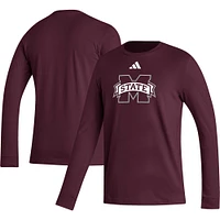 Men's adidas  Maroon Mississippi State Bulldogs Locker Logo Fresh Long Sleeve T-Shirt