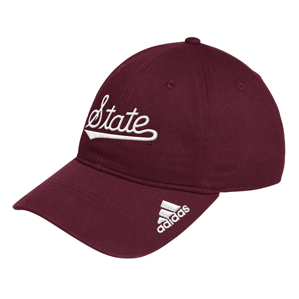 Men's adidas Maroon Mississippi State Bulldogs Locker Room Logo Slouch Adjustable Hat