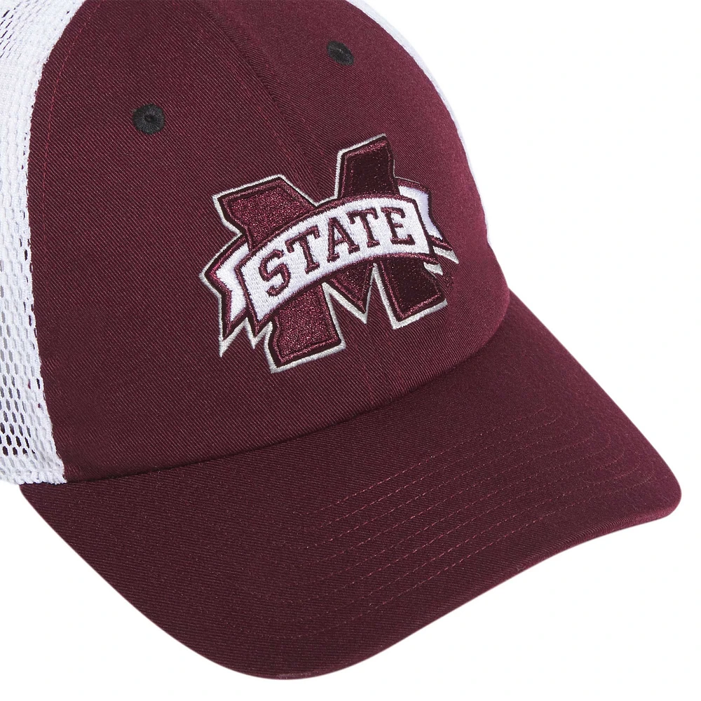 Casquette ajustable de camionneur souple pour hommes, mascotte des Bulldogs de l'État du Mississippi, marron adidas