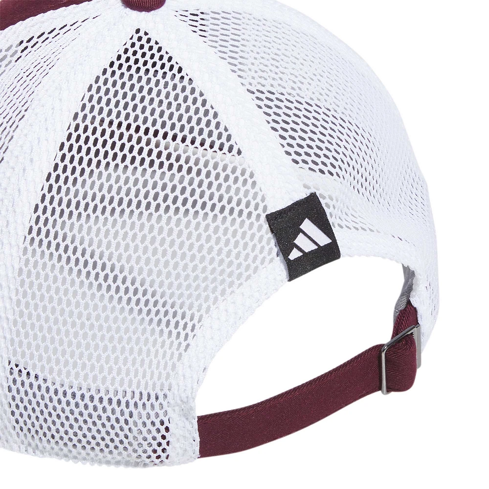 Casquette ajustable de camionneur souple pour hommes, mascotte des Bulldogs de l'État du Mississippi, marron adidas