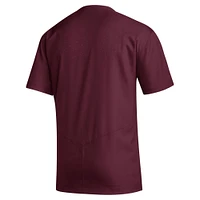 Men's adidas Maroon Mississippi State Bulldogs Notch Neck Iron Cage Top