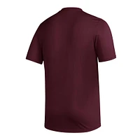 T-shirt AEROREADY d'avant-match des Bulldogs de l'État du Mississippi adidas bordeaux pour homme