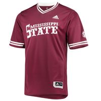 Men's adidas Maroon Mississippi State Bulldogs Replica V-Neck Baseball Jersey