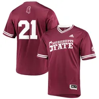 Maillot de baseball réplique à col en V adidas pour hommes, bordeaux, Mississippi State Bulldogs