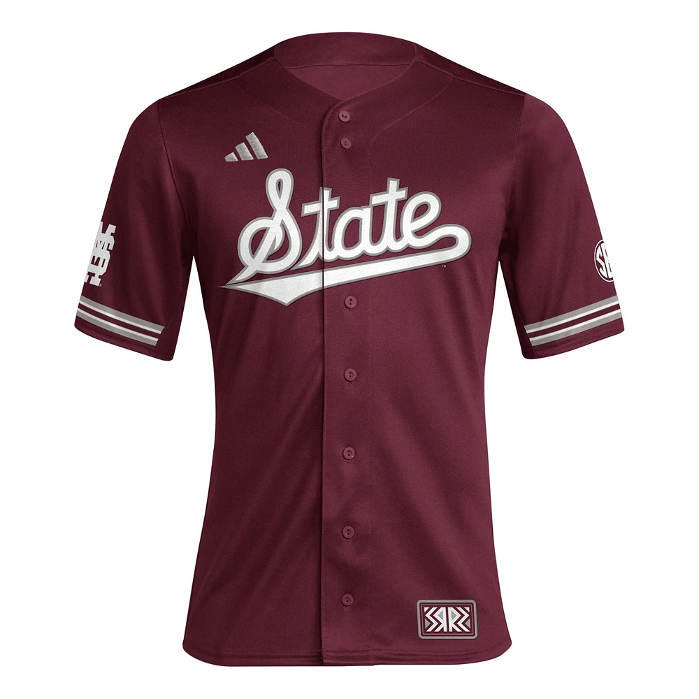 Men's adidas Maroon Mississippi State Bulldogs Reverse Retro Replica Baseball Jersey