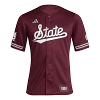 Maillot de baseball rétro réplique inversé pour hommes, adidas, marron, Mississippi State Bulldogs