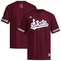 Men's adidas  Maroon Mississippi State Bulldogs Reversible Retro Full-Button Baseball Jersey