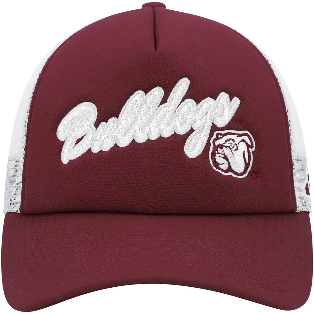 Casquette adidas Mississippi State Bulldogs Script Trucker Snapback bordeaux pour homme