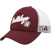 Casquette adidas Mississippi State Bulldogs Script Trucker Snapback bordeaux pour homme