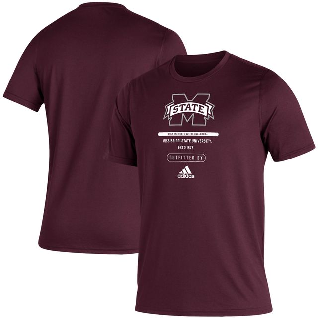 T-shirt adidas Maroon Mississippi State Bulldogs Sideline Locker Tag Creator AEROREADY pour hommes