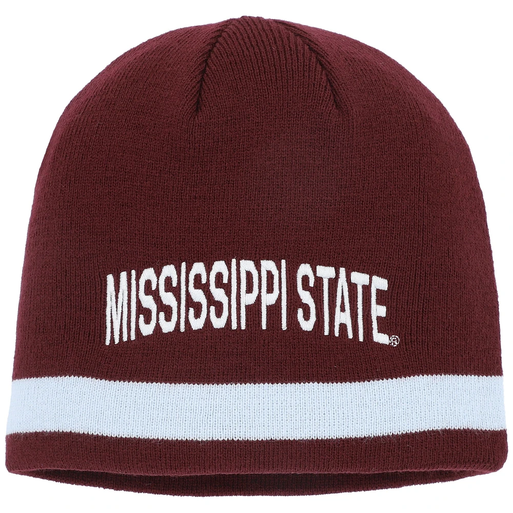 Bonnet en tricot avec mot-symbole adidas pour hommes, Mississippi State Bulldogs, marron