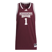 Men's adidas #1 Maroon Mississippi State Bulldogs Swingman Jersey