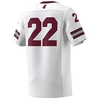 Maillot adidas #22 Mississippi State Bulldogs Premier Strategy pour hommes, blanc