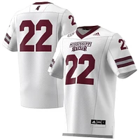 Maillot adidas #22 Mississippi State Bulldogs Premier Strategy pour hommes, blanc