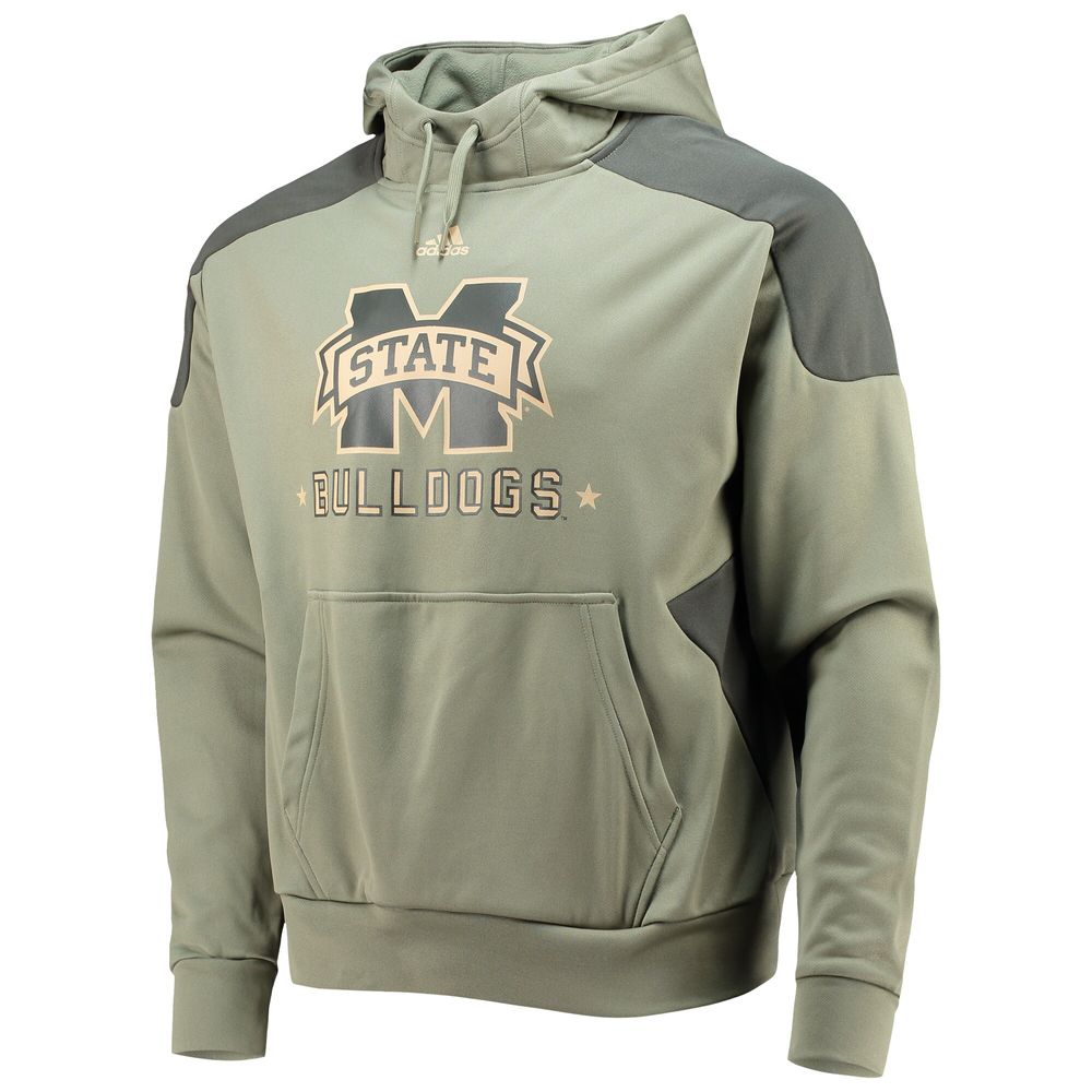 Men's adidas Olive Mississippi State Bulldogs Military Appreciation Salute To Service AEROREADY Pullover Hoodie