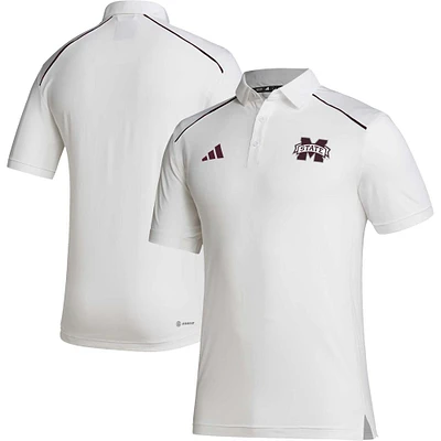 Polo AEROREADY pour entraîneurs des Bulldogs de l'État du Mississippi adidas blanc homme