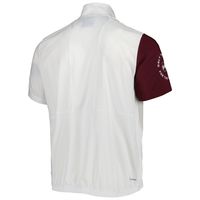 Men's adidas White Mississippi State Bulldogs M STM AEROREADY Half-Zip Jacket