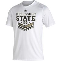 Men's adidas White Mississippi State Bulldogs Military Appreciation Creator T-Shirt