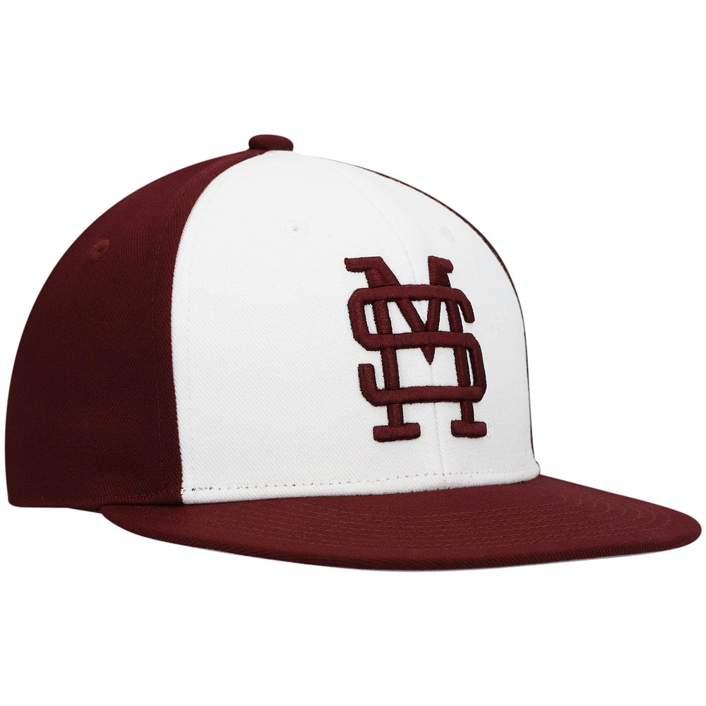 Men's adidas White Mississippi State Bulldogs On-Field Baseball Fitted Hat