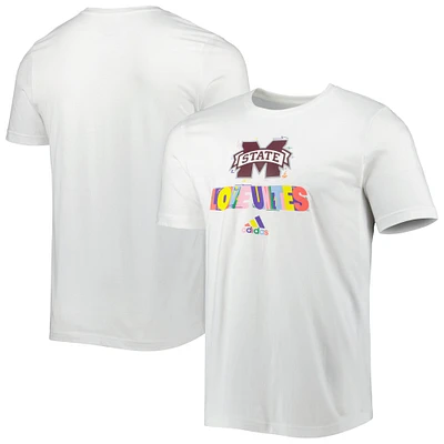 T-shirt adidas Mississippi State Bulldogs Pride Fresh blanc pour homme