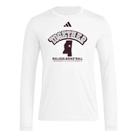 T-shirt à manches longues d'avant-match blanc adidas Mississippi State Bulldogs Together On-Court pour homme