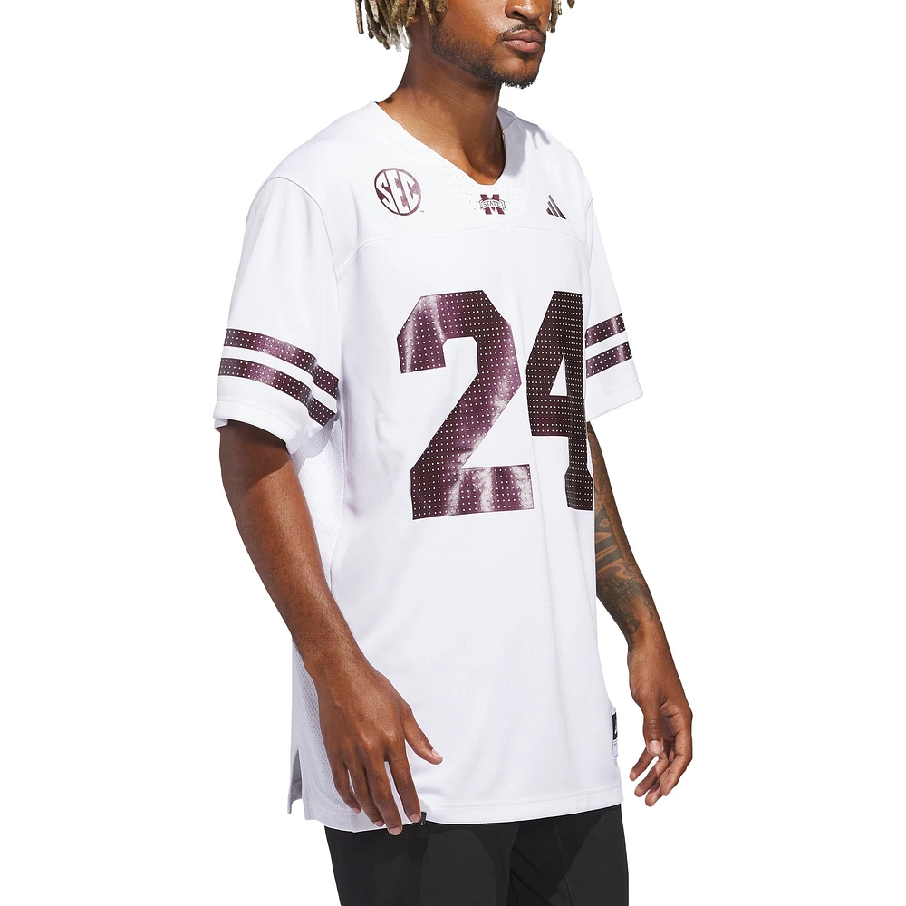 Maillot adidas blanc Mississippi State Bulldogs White Out pour homme