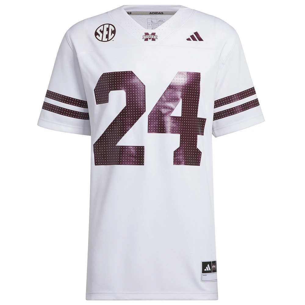 Maillot adidas blanc Mississippi State Bulldogs White Out pour homme