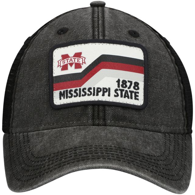 Casquette Snapback pour homme Black Mississippi State Bulldogs Sun & Bars Dashboard Trucker