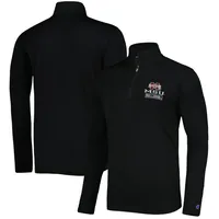 Men's Champion Black Mississippi State Bulldogs Textured Quarter-Zip Jacket