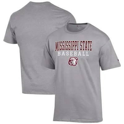 Mississippi State Bulldogs Champion Baseball Stack T-Shirt - Gray