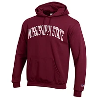 Men's Champion  Maroon Mississippi State Bulldogs Basic Arch Fleece Pullover Hoodie