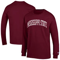 T-shirt à manches longues Basic Arch marron pour homme, champion des Bulldogs de l'État du Mississippi