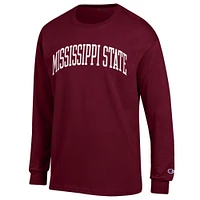 T-shirt à manches longues Basic Arch marron pour homme, champion des Bulldogs de l'État du Mississippi