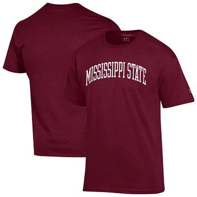 T-shirt basique à arche marron pour homme, champion des Bulldogs de l'État du Mississippi