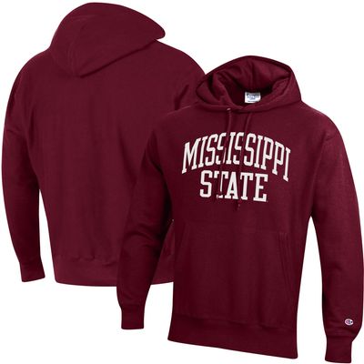 Men's Champion Maroon Mississippi State Bulldogs Team Arch Reverse Weave Pullover Hoodie