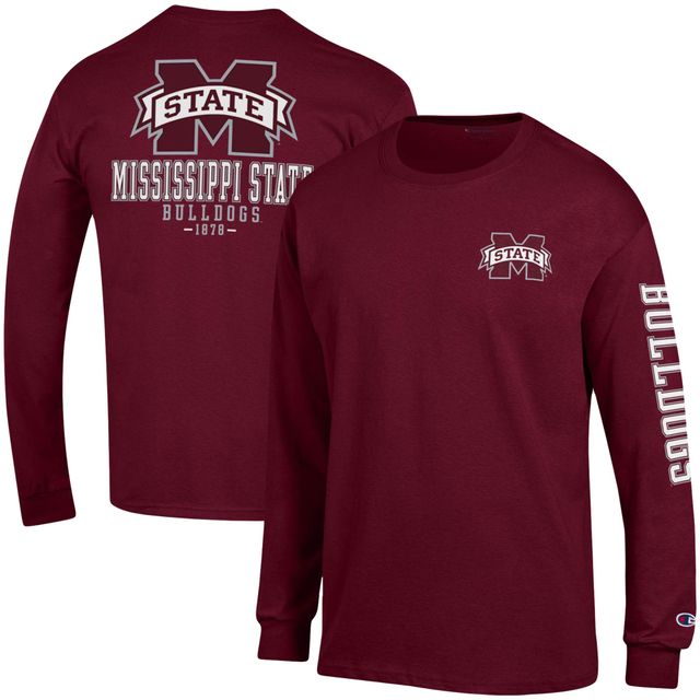 T-shirt à manches longues Champion Mississippi State Bulldogs Team Stack pour homme