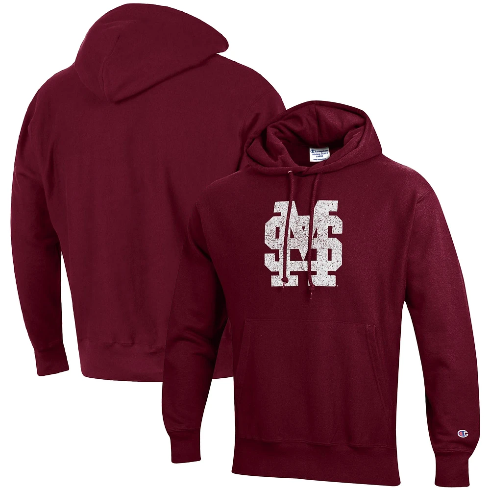 Sweat à capuche armure inversée Champion Mississippi State Bulldogs Vault Logo pour homme, marron