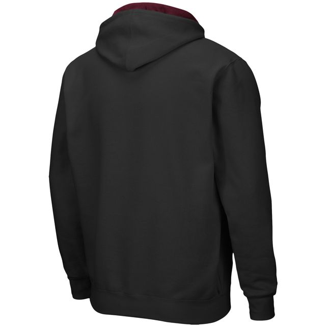 Sweat à capuche entièrement zippé Colosseum Mississippi State Bulldogs Arch & Logo 3.0 pour homme, noir