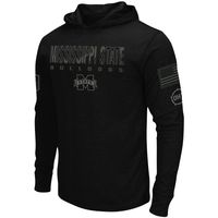 Men's Colosseum Black Mississippi State Bulldogs OHT Military Appreciation Hoodie Long Sleeve T-Shirt