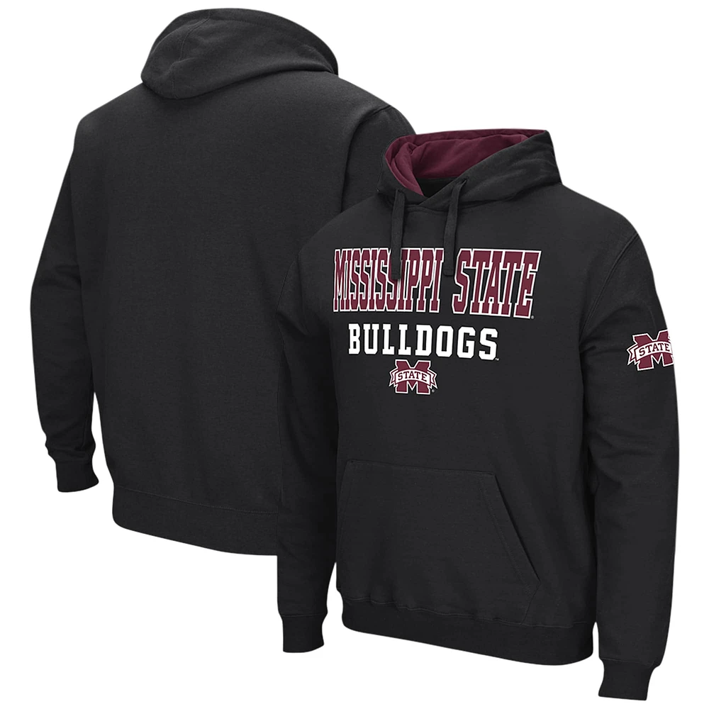 Sweat à capuche noir Colosseum pour hommes Mississippi State Bulldogs Sunrise