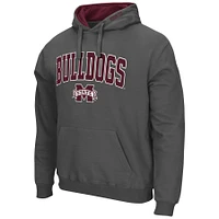 Men's Colosseum Charcoal Mississippi State Bulldogs Arch & Logo 3.0 Pullover Hoodie