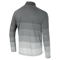 Men's Colosseum  Gray Mississippi State Bulldogs AI Striped Mesh Quarter-Zip Raglan Windshirt