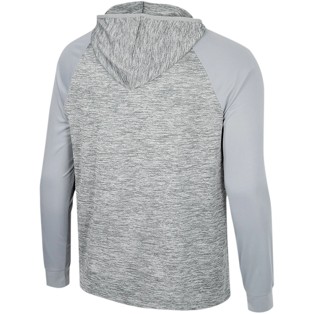 Haut à capuche Cybernetic Raglan quart de zip pour hommes, gris Colosseum, Mississippi State Bulldogs