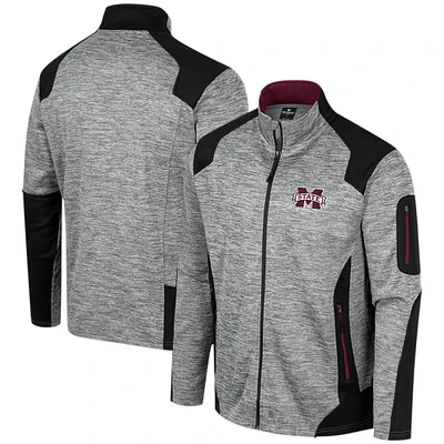 Veste entièrement zippée Colosseum Grey Mississippi State Bulldogs Silberman pour hommes