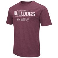 Men's Colosseum Heather Maroon Mississippi State Bulldogs OHT Military Appreciation Flag 2.0 T-Shirt