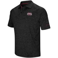 Men's Colosseum Heathered Black Mississippi State Bulldogs Down Swing Raglan Polo