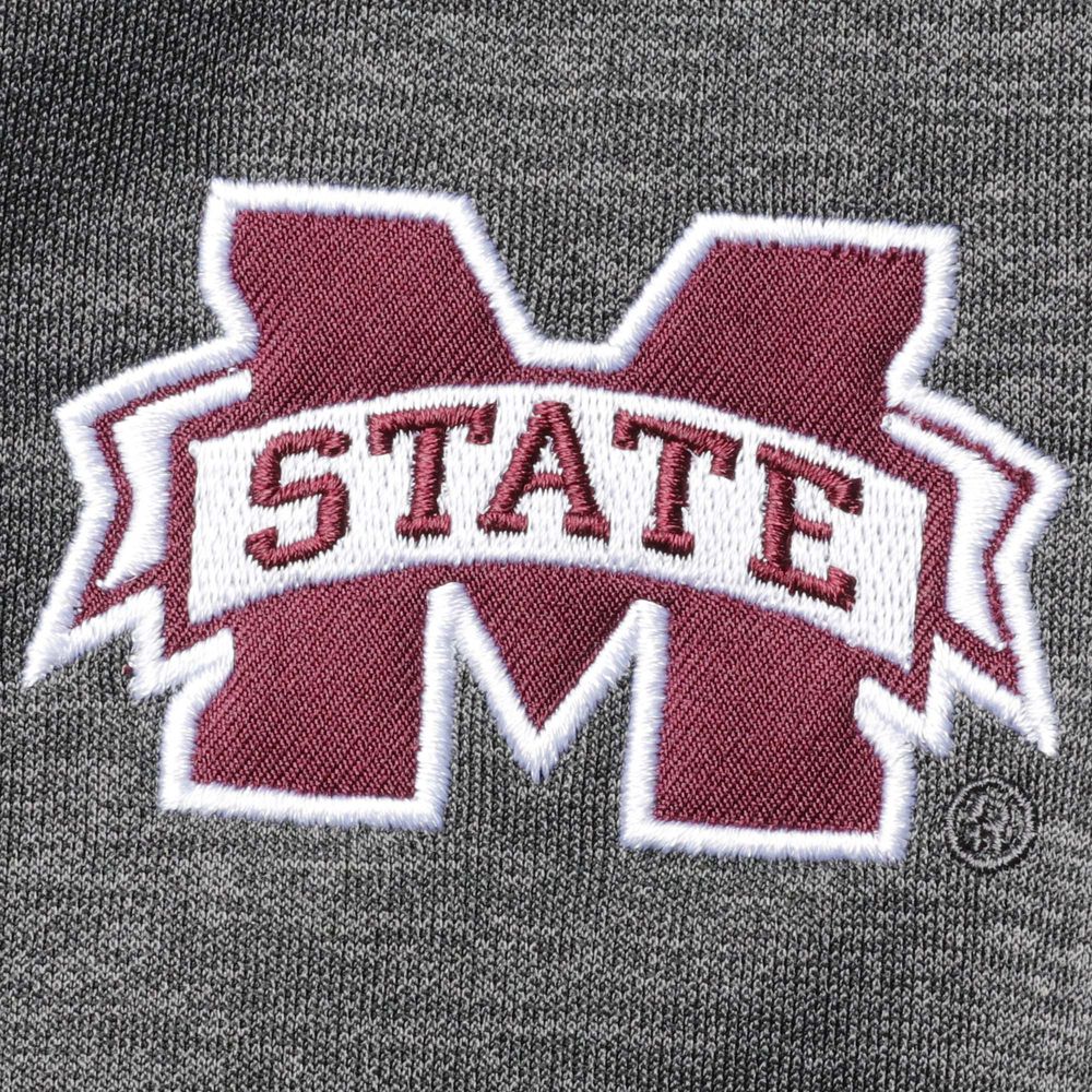 Men's Colosseum Heathered Charcoal Mississippi State Bulldogs Roman Pullover Jacket