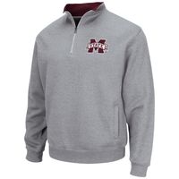 Men's Colosseum Heathered Gray Mississippi State Bulldogs Tortugas Team Logo Quarter-Zip Jacket