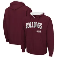 Chandail à capuchon Colosseum Maroon Mississippi State Bulldogs Arch & Logo 3.0 pour homme